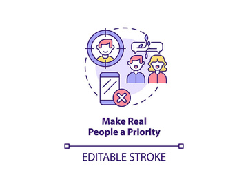 Make real people priority concept icon preview picture