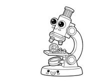 Cute cartoon microscope vector illustration flat design