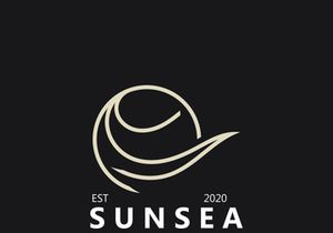 Sun sea Logo design creative premium sun beach logo icon vector template
