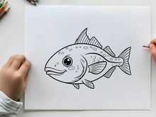 Cute cartoon fish swimming vector illustration flat design