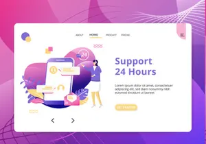 Help And Support set Illustration