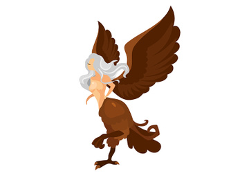 Harpy flat vector illustration preview picture