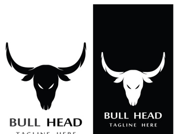 Retro vintage bull head horns logo. preview picture