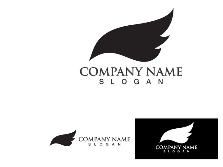 Wing Black Bird Logo Vector Icon