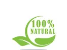 100% Natural and organic product badge vector green icon