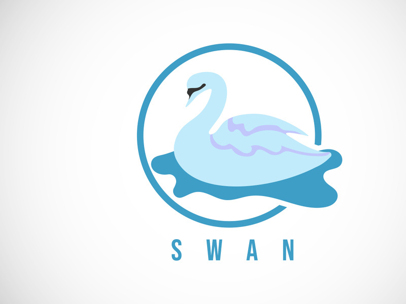 Swan in a circle. Swan logo design template vector illustration