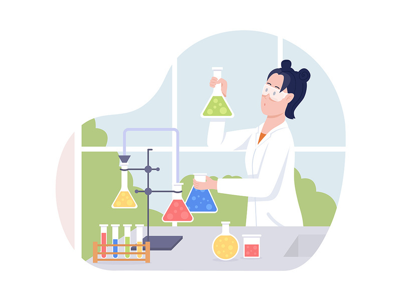 Female scientist vector isolated illustration