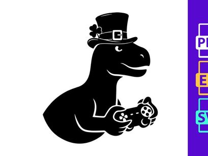 Dinosaur Gamer Leprechaun