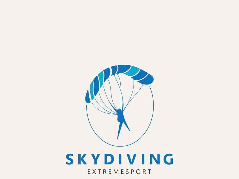 Skydiving logo sport high adventure Inspiration Silhouette Paragliding Template