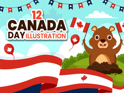 12 Happy Canada Day Illustration