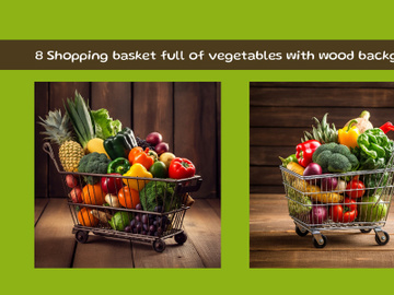 Shopping basket full of vegetables and fruits preview picture