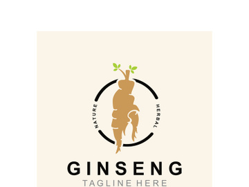 Ginseng logo herbal plant for medicine natural herbal design illustration idea preview picture