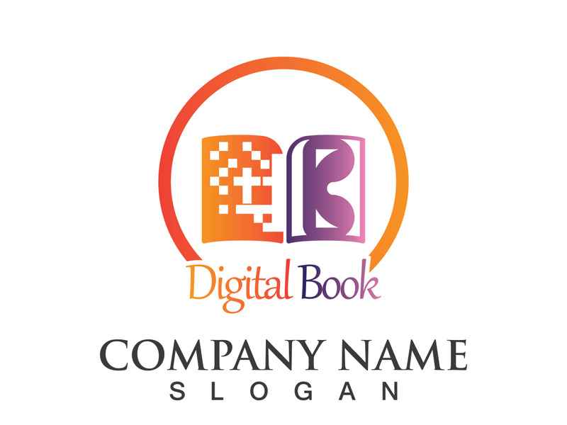 Digital book logo technology vector icon design