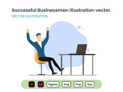 A Businessman Happy with His Working concept