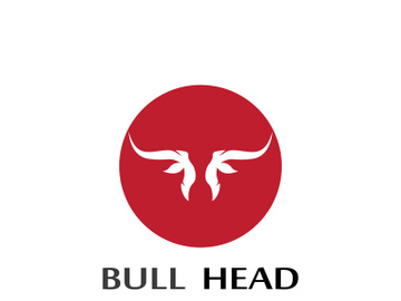 Retro vintage bull head horns logo. preview picture