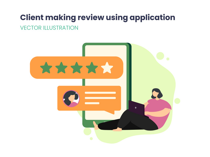 Client making review using application