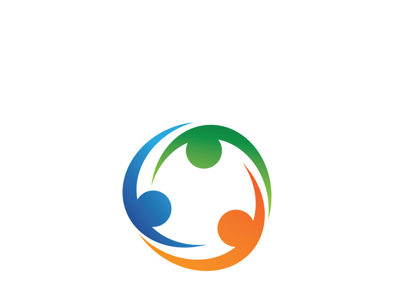 Family care and Community, network social icon logo