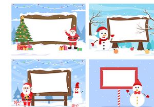 20 Merry Christmas With Santa Claus Background Vector