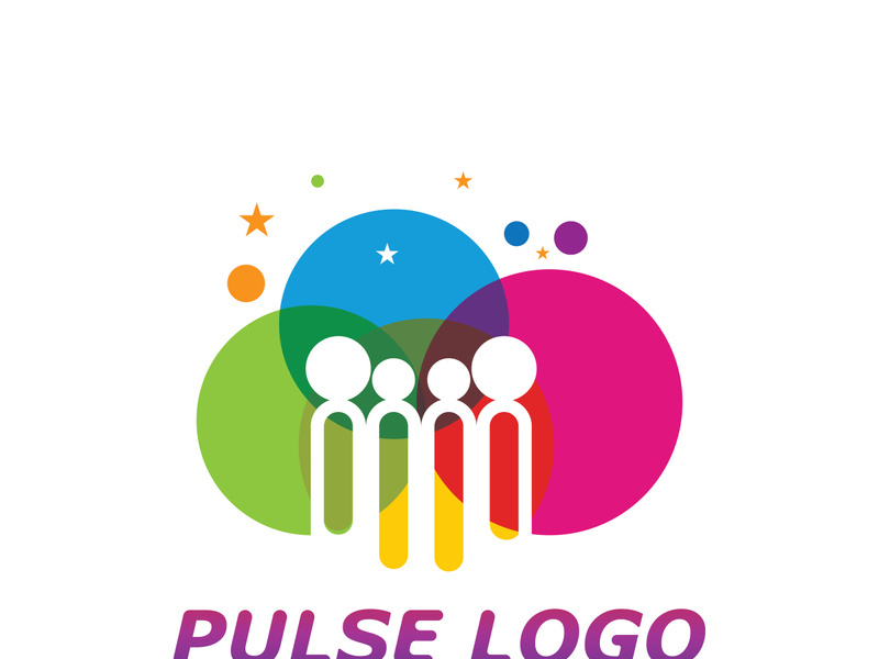 Colorful Pulse logo design concept vector. People Beat logo Template