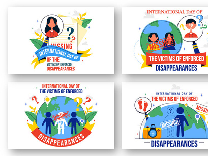 10 Victims of Enforced Disappearances Day Illustration