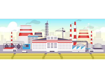 Industrial park flat color vector illustration preview picture
