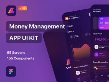 Letify - Money Management App UI Kit Dark Theme preview picture