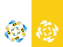 Bee logo vector icon illustration design