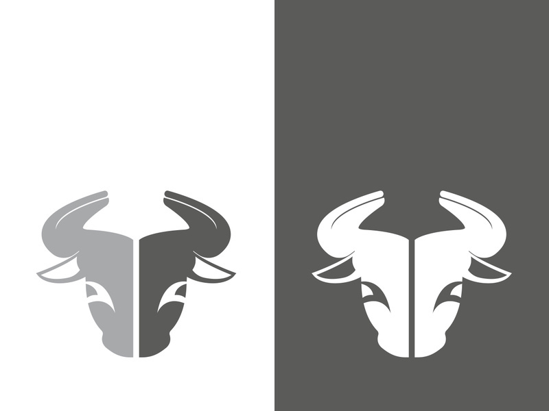 Bull head logo vector icon design