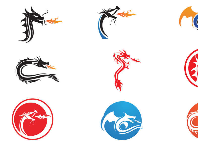 Dragon fire head logo vector