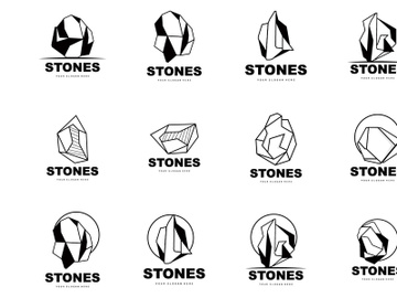 Stone Logo, Vector Stone Modern With Geometry Line Style preview picture