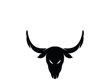 Retro vintage bull head horns logo. preview picture