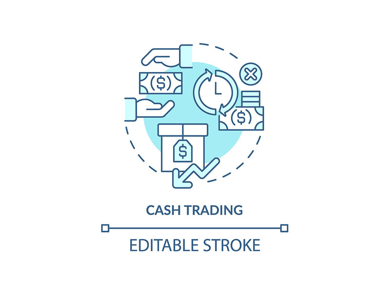 Cash trading turquoise concept icon