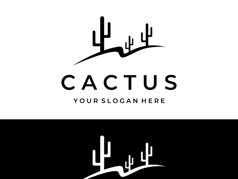 cactus plant logo template.