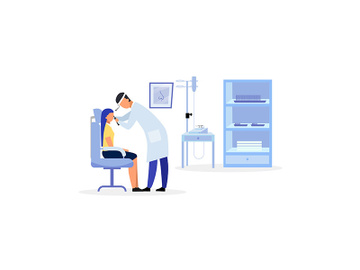 Ent doctor checking throat flat vector illustration preview picture
