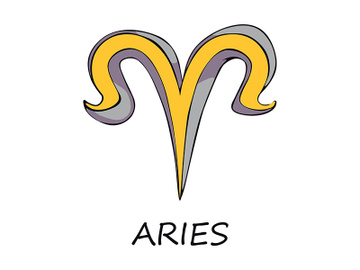 Aries zodiac sign flat cartoon vector illustration preview picture