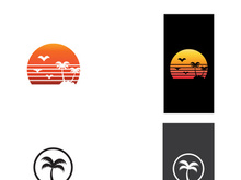 Unique and modern arabian palm tree logo design.