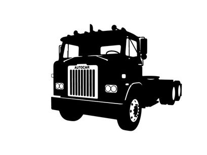 Silhouette of a large truck with grille and wheels