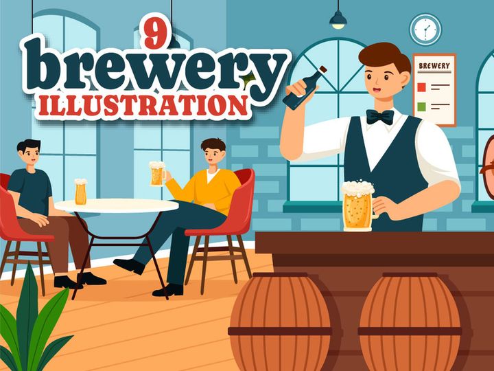 9 Beer Brewery Illustration