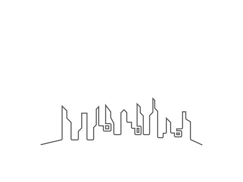 Modern city skyline icon silhouette vector illustration design