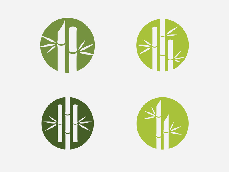 Green Bamboo Logo, vector illustration Design