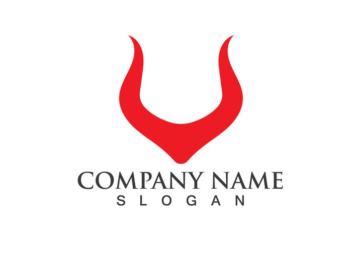 Devil horn vector icon logo design illustration template