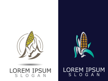 Corn simple logo design agriculture farming vector template preview picture