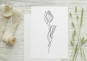 Abstract Flower Tulip continuous line drawing art singulart aesthetic simple