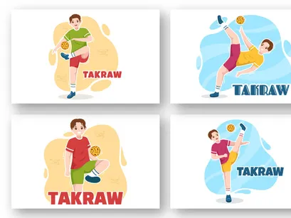 10 Takraw Sports Illustration