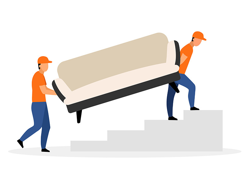 Furniture delivery service flat vector illustration