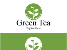 Tea cup logo vector design.Green tea vector logo template.