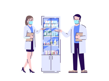 Pharmacy in coronavirus pandemic flat isolated vector illustration preview picture