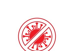 Coronavirus covid-19 prohibition sign flat vector