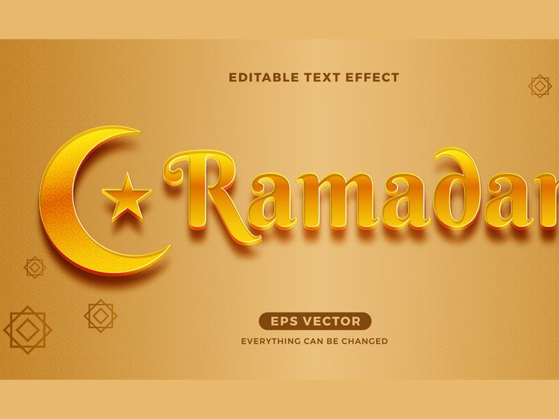 Ramadan editable text effect vector template