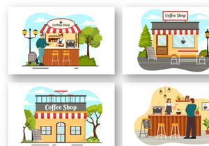 12 Coffee Shop Illustration